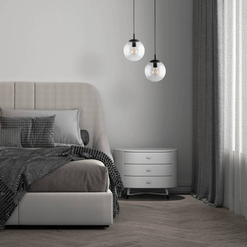 Hängeleuchte Esme, Ø 30 cm, transparent, Glas, Kugel, E27 von TK Lighting