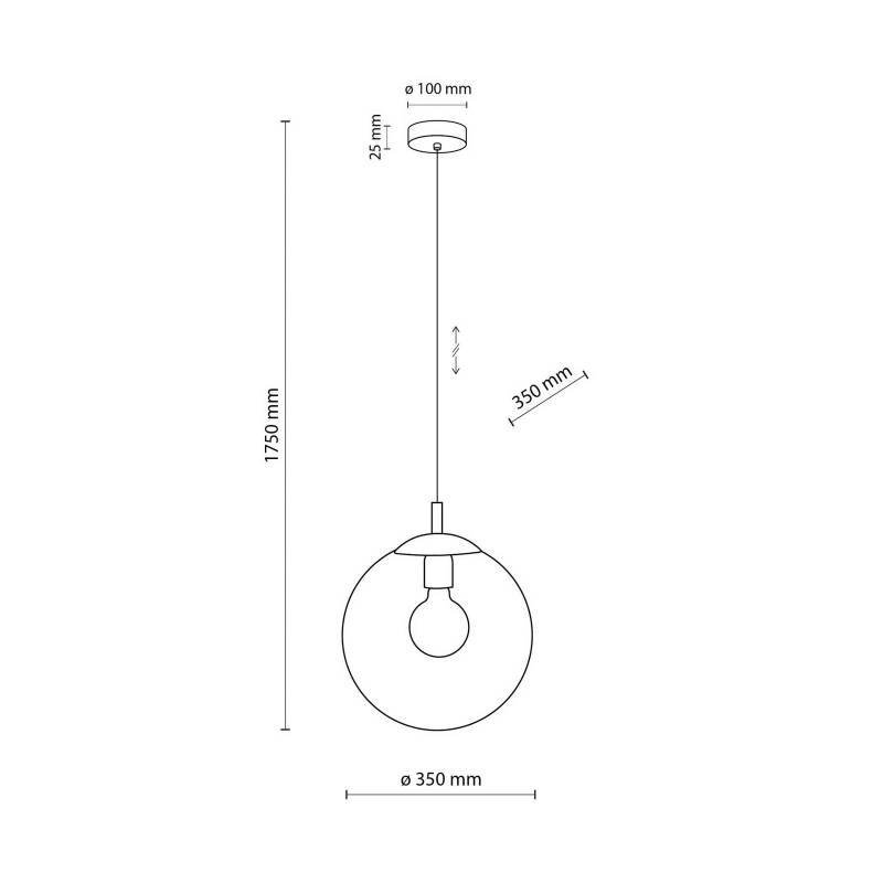 Hängeleuchte Esme, Ø 35 cm, transparent, Glas, Kugel, E27 von TK Lighting