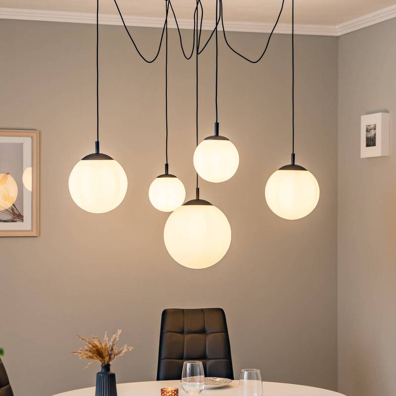 Hängeleuchte Esme, Opalglas, fünfflammig, dezentral von TK Lighting