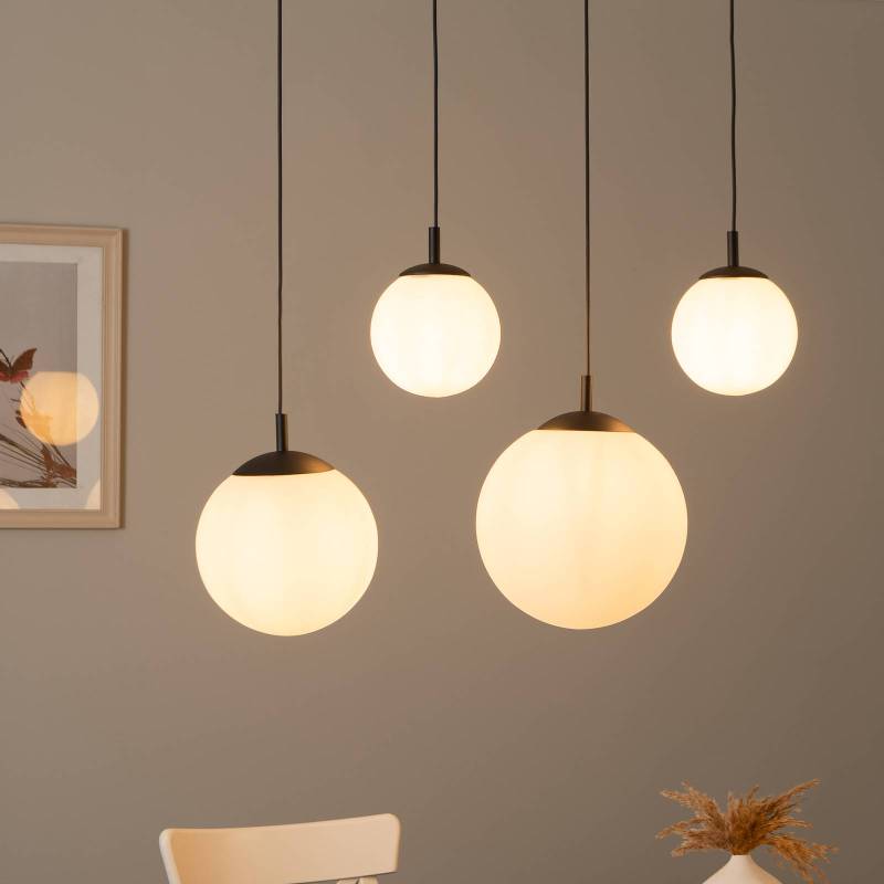 Hängeleuchte Esme, Opalglas, vierflammig, linear von TK Lighting