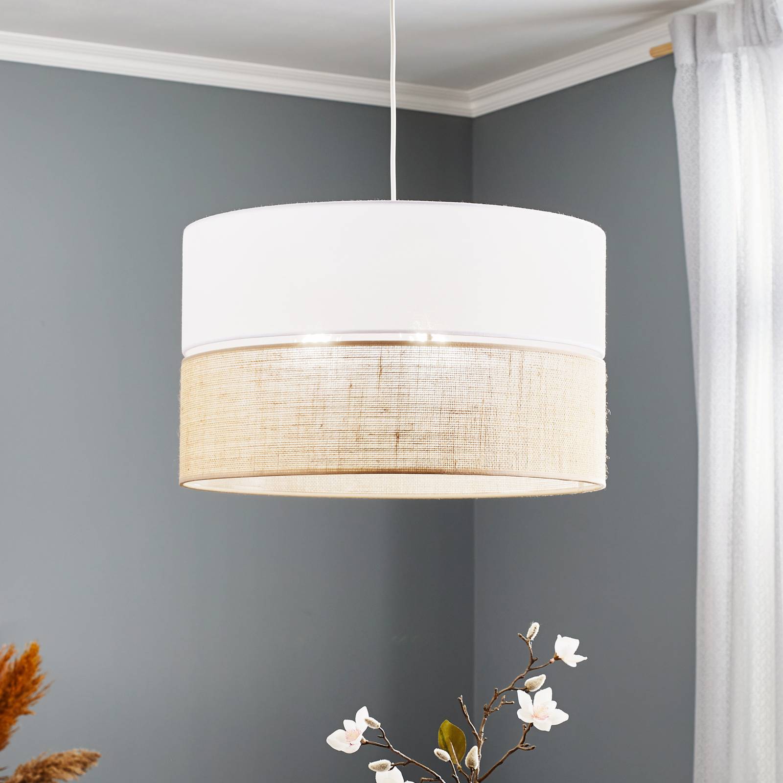 Hängeleuchte Linobianco mit Jute Hängeleuchte Linobianco mit Jute von TK Lighting
