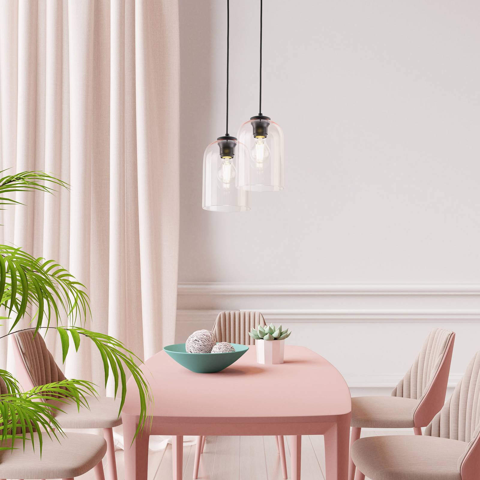 Hängeleuchte Molly, pink, Ø 14 cm, Metall/Glas von TK Lighting