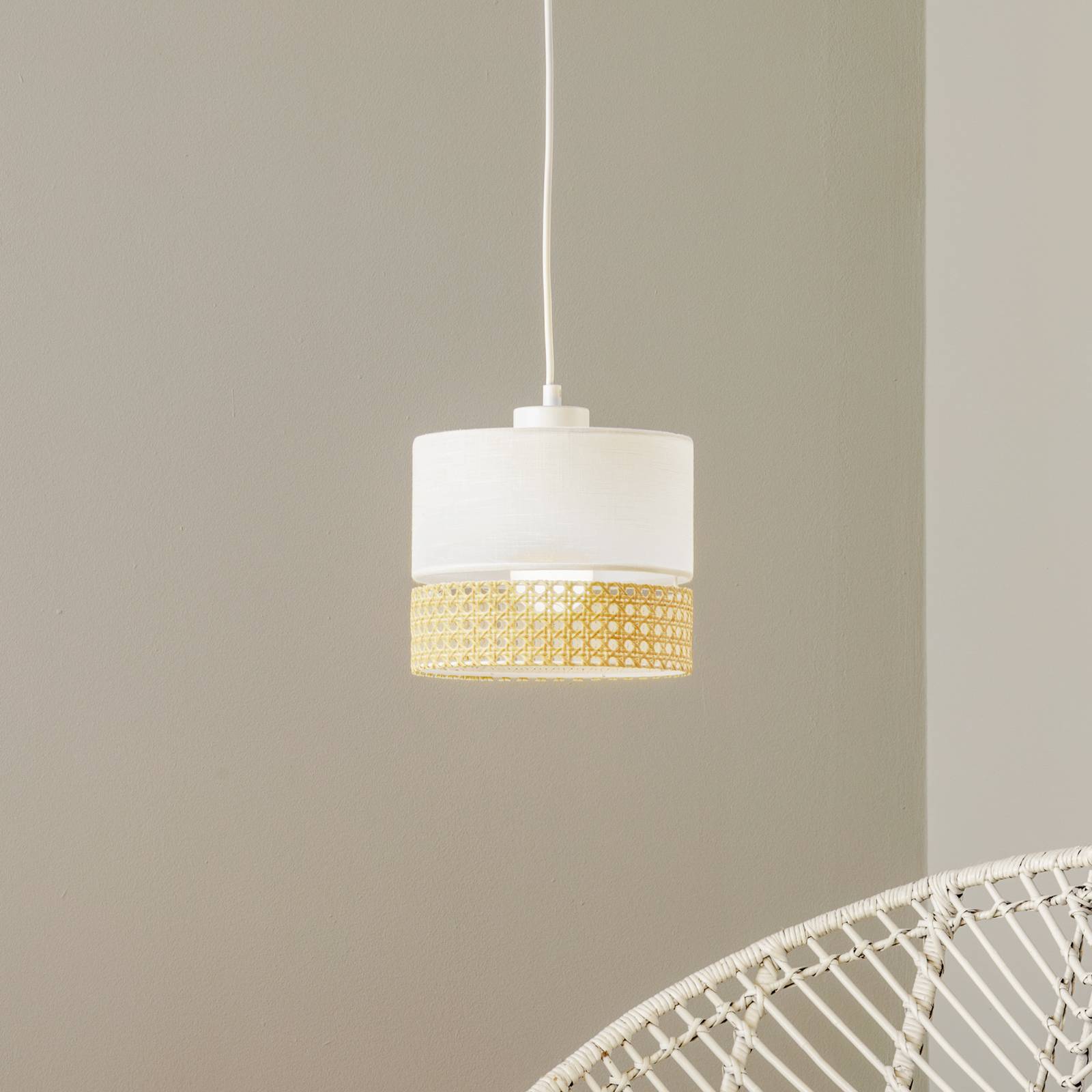 Hängeleuchte Paglia weiß/Rattan einflammig Ø 20 cm Hängeleuchte Paglia weiß/Rattan einflammig Ø 20 cm von TK Lighting