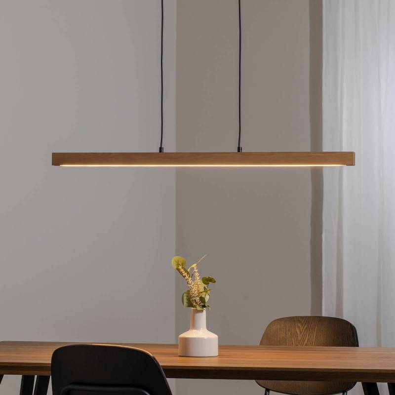 LED-Holzhängeleuchte Teo, kiefer, 96 cm, Touchdimmer von TK Lighting