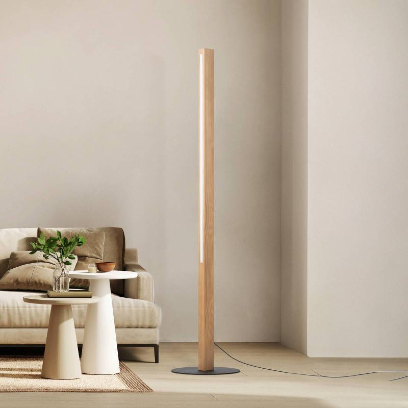 LED-Holzstehleuchte Teo, kiefer, 120 cm, Touchdimmer von TK Lighting