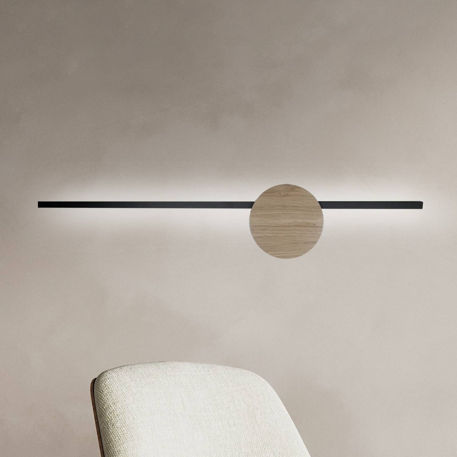 LED-Wandlampe Java II, schwarz/eiche, Höhe 93 cm, Metall LED-Wandlampe Java II, schwarz/eiche, Höhe 93 cm, Metall von TK Lighting