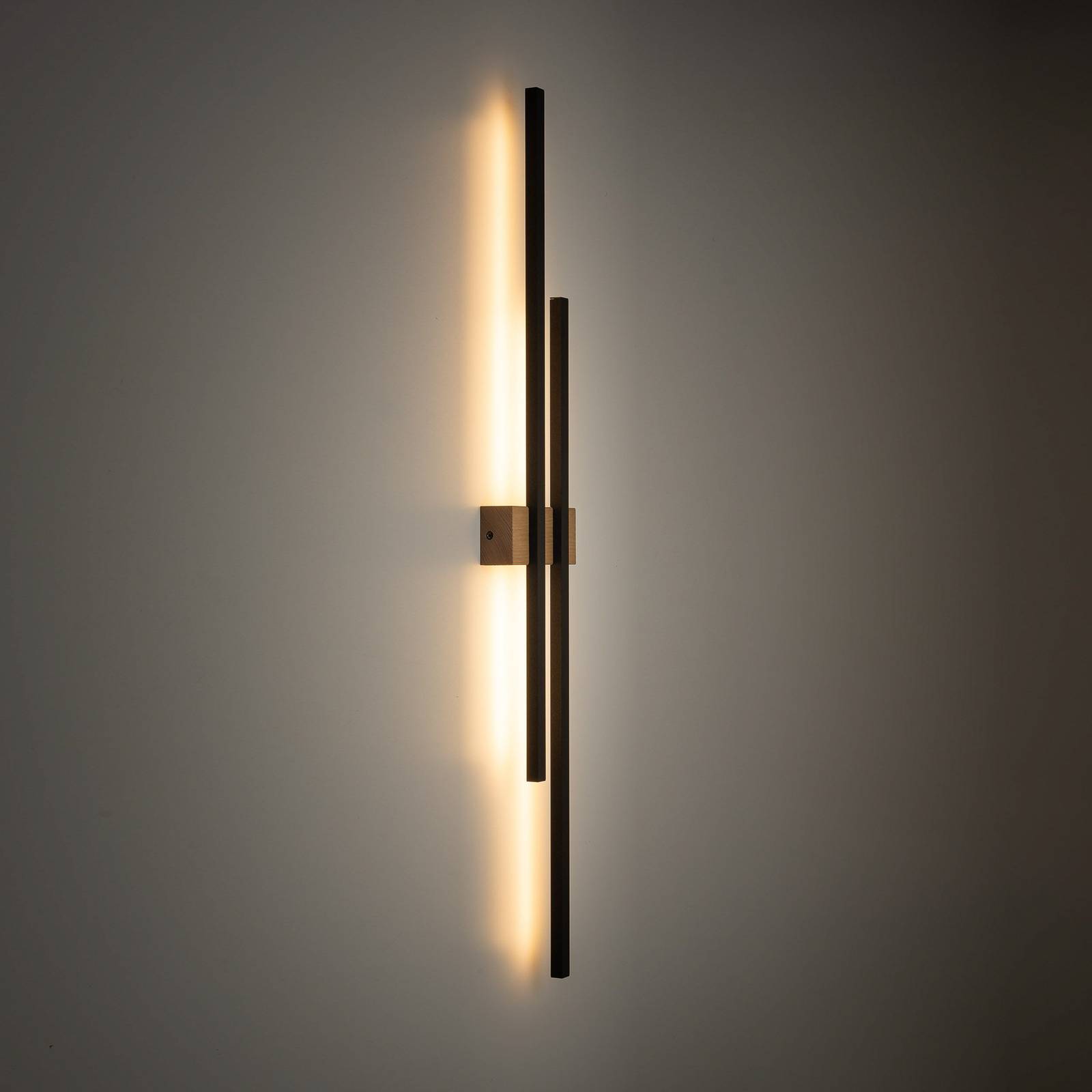 LED-Wandleuchte Flash, schwarz/kiefer, Höhe 90 cm, 2-flammig LED-Wandleuchte Flash, schwarz/kiefer, Höhe 90 cm, 2-flammig von TK Lighting