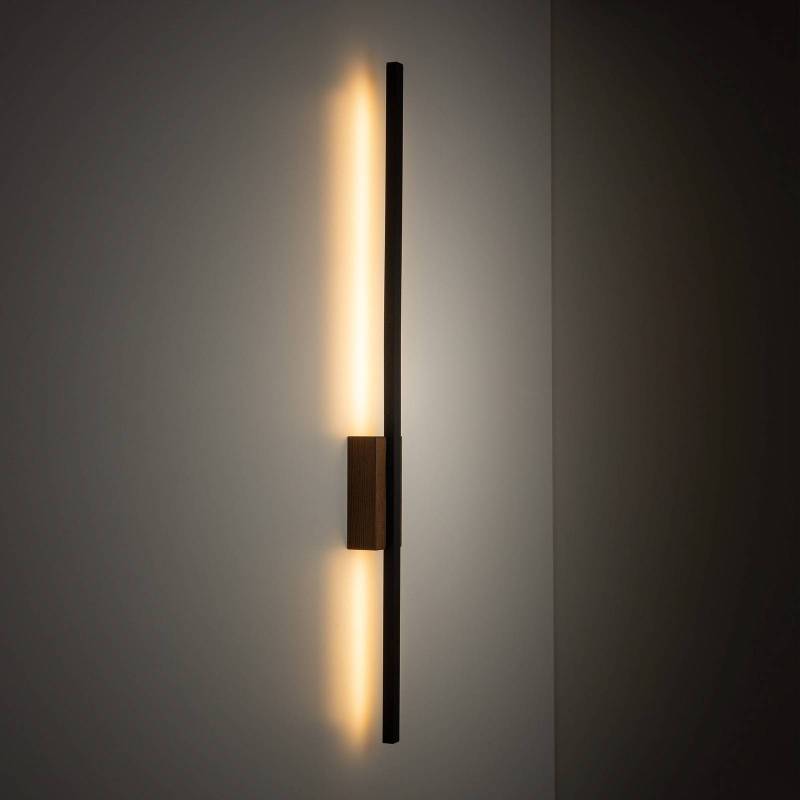 LED-Wandleuchte Flash, schwarz/nussbaum Höhe 79 cm 1-flammig von TK Lighting