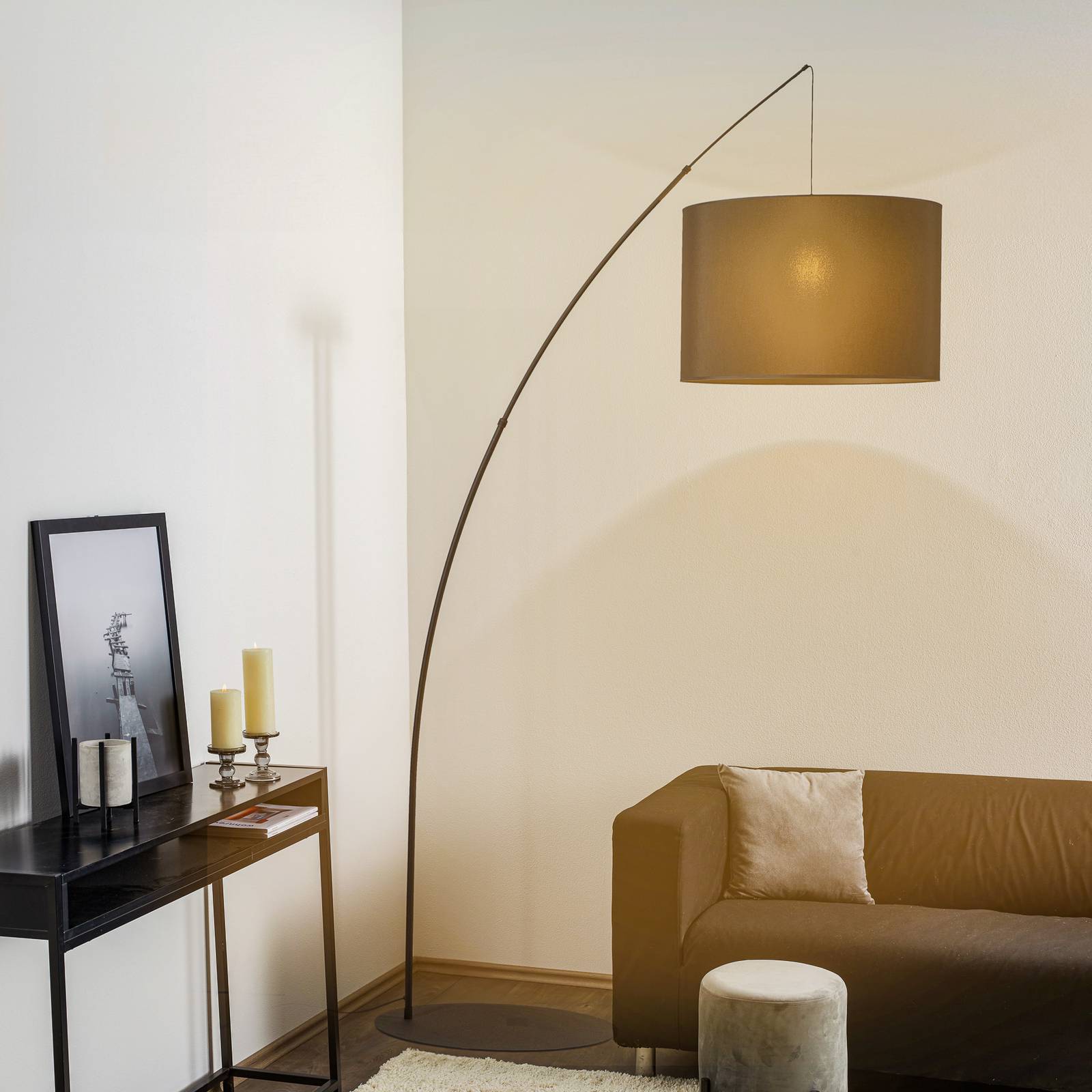 Stehleuchte Moby Black mit Textilschirm Stehleuchte Moby Black mit Textilschirm von TK Lighting