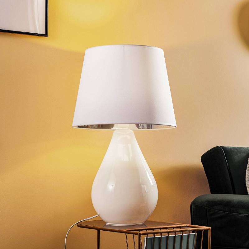 Tischleuchte Lacrima, weiß/silber von TK Lighting