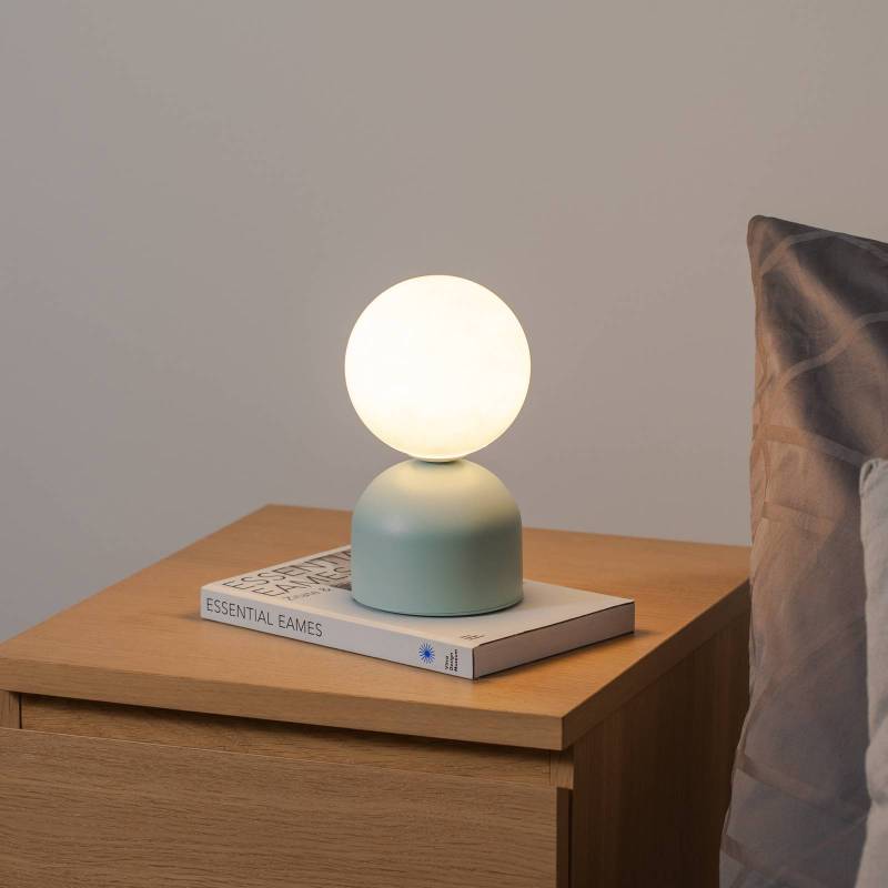 Tischleuchte Miki, mintgrün, Höhe 21 cm, Metall/Glas, G9 von TK Lighting