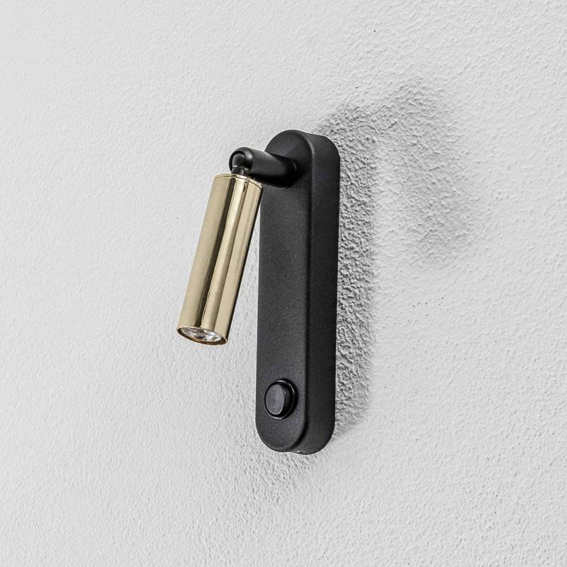 Wandleuchte Enzo Long, schwarz-gold, 22 cm, verstellbar, G9 von TK Lighting