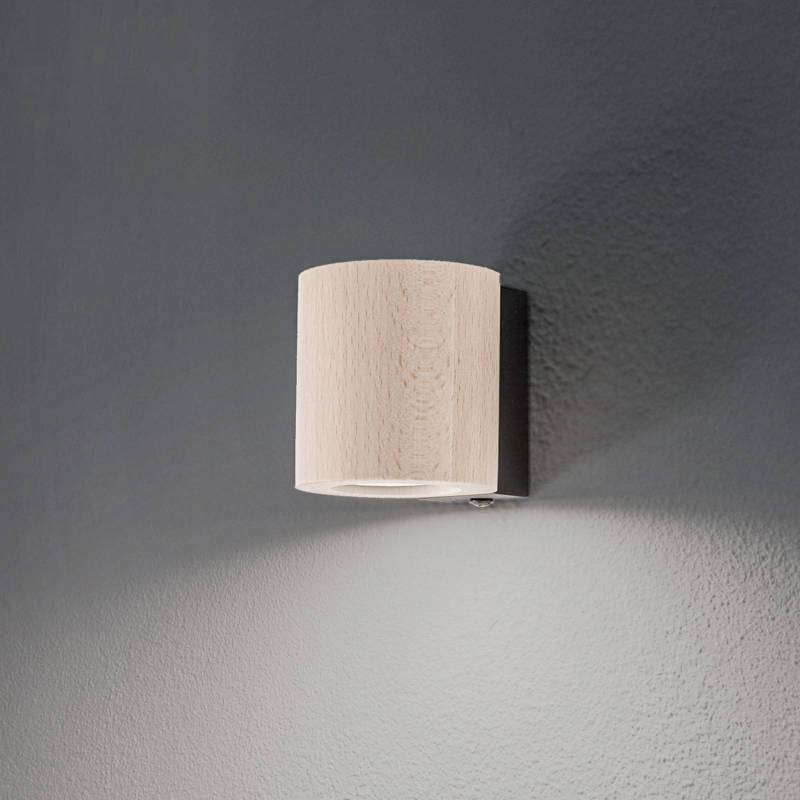Wandleuchte Eve, buche, Holz, Ø 8 cm, GU10 von TK Lighting