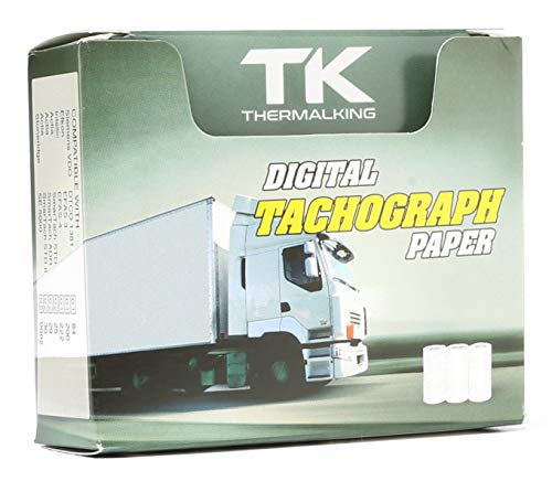 12 Stk. zertifizierte Tachorollen – Tachographenpapier – Thermorollen-Thermopapier für sämtliche digitalen LKW-Tachographen-Fahrtenschreiber – 57-8mm – Thermal King von TK THERMALKING