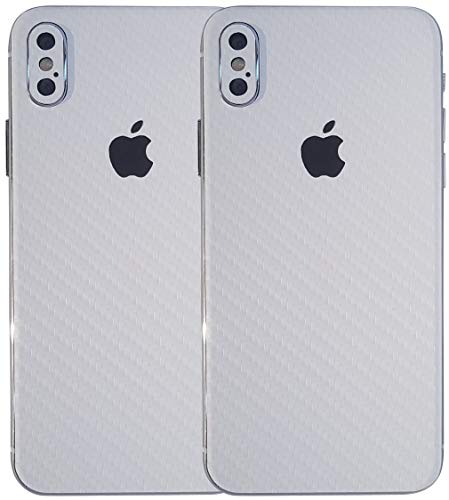 TKCase iPhone X Skin Schutzfolie Rückseite [2 Stück] Carbon,Shadow. (Carbon Weiß) von TKCase