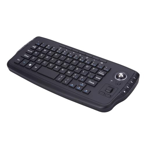 TKMARS Mini Keyboard,Plug-and-Play,2.4Ghz Wireless Mini Tastatur mit Trackball Maus,Bequemer und weicher Griff,Für PC, Mac, Xbox 360, Android TV-Box(Schwarz) von TKMARS