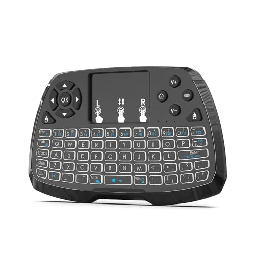 Wireless Mini Tastatur mit Touchpad - 2,4 GHz Maus Tastatur Combo Fernbedienung - LED Rückbeleuchtung bunt - USB wiederaufladbar - für Android TV Box PC Laptop Wireless Mini Tastatur mit Touchpad - 2,4 GHz Maus Tastatur Combo Fernbedienung - LED Rückbeleuchtung bunt - USB wiederaufladbar - für Android TV Box PC Laptop von TKMARS