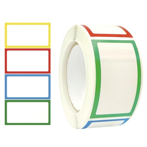 1000 Stück Beschreibbare Aufkleber – Ablösbare Klebeetiketten für Marmeladenflaschen, Glas, Flasche, DIY Label für Küche, Blanko Sticker, Etiketten zum Beschriften, Selbstklebend, A[25x45mm] von TKSJROL