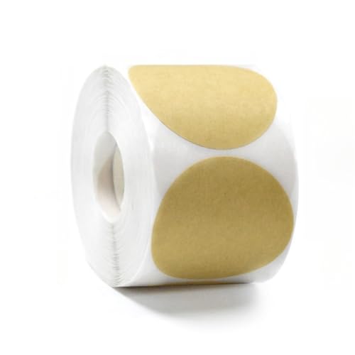 1000 Stück Kraft Etiketten für DIY – Runde Aufkleber, Selbstklebend für Geschenkverpackung, Namensaufkleber, Flaschenetiketten, Siegel Etiketten & beschreibbare Marmeladenglas Sticker, C[50mm] von TKSJROL