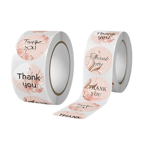 1000 Stück Selbstklebende Vielen Dank Sticker – Vintage Aufkleber, Siegel Etiketten, Klebeetiketten für kleine Unternehmen, Paket Label für Geschäft Dekor und Geschenkverpackungen (H, 25mm) von TKSJROL