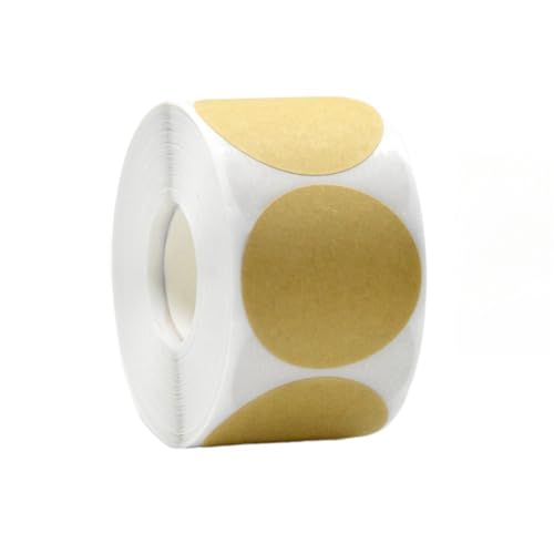 2000 Stück Kraft Etiketten für DIY – Runde Aufkleber, Selbstklebend für Geschenkverpackung, Namensaufkleber, Flaschenetiketten, Siegel Etiketten & beschreibbare Marmeladenglas Sticker, B[38mm] von TKSJROL