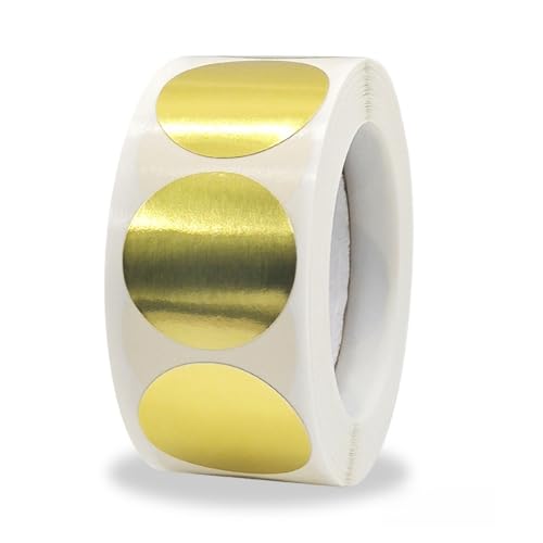 3500 Stück Funkelnde Aufkleber für festliche – Deko Etiketten, Geschenkaufkleber, Weihnachtssticker, Neujahr Aufkleber, Party Sticker und Paket Label für kreative Verpackungen (Gold, 25mm) von TKSJROL