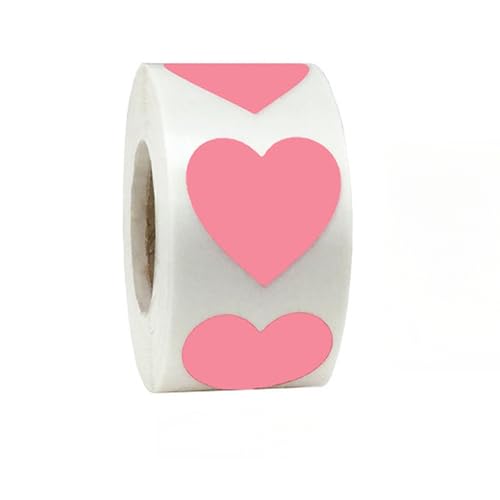 3500 Stück Herz Aufkleber Set – Selbstklebende Etiketten, Deko Sticker, Paket Label, Siegelaufkleber und Geschenksticker für kreative DIY Projekte, Valentinstag und Silvester (Rosa, 25mm) von TKSJROL