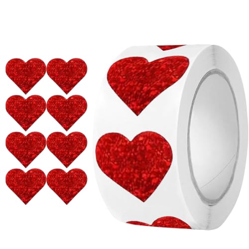 3500 Stück Herz Aufkleber für Geschenktüten – Selbstklebende Deko Etiketten, Siegelaufkleber, Paket Label und Party Sticker für Valentinstag, Geburtstag und kleine Unternehmen (Rot, 25mm) von TKSJROL