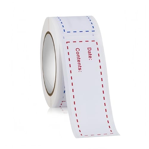 600 Stück Selbstklebende Blanko Aufkleber mit Date & Contents – DIY Aufkleber als beschreibbare Klebeetiketten für Marmeladenglas, Paket Label, Flasche & Geschenkanhänger, A[25x75mm] von TKSJROL
