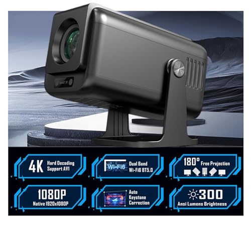 1080P Full HD Mini Smart Beamer Projektor 4K 300ANSI mit Android 13, 12000Lumen Handy Unterstützung WiFi 6 und Bluetooth Trapezkorrektur Heimkino Video Lautsprecher USB-Anschluss + HDMI 1080P Full HD Mini Smart Beamer Projektor 4K 300ANSI mit Android 13, 12000Lumen Handy Unterstützung WiFi 6 und Bluetooth Trapezkorrektur Heimkino Video Lautsprecher USB-Anschluss + HDMI von TKSTAR
