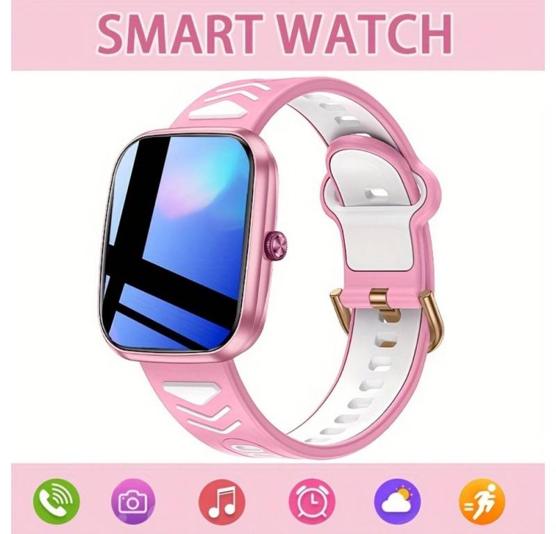 TKTKYY für Jungen und Mädchen HD Touch Screen, Wasserdicht, Kabellos Smartwatch (1.75 cm, Andriod iOS), mit Foto- und Musiksteuerung, Schrittzähler, Wecker, LED-Taschenlampe von TKTKYY