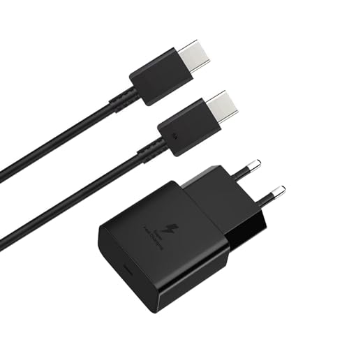 25W Schnellladegerät mit Typ C Ladekabel für Samsung Galaxy S22 S23 Ultra S21 S21 FE 5G S20 A54 A53 A34 A33 A14 A13 USB C Ultra, USB C Super Fast Charger iPad Pro Huawei 25 Watt Ladegerät Schwarz von TL-JIYPU