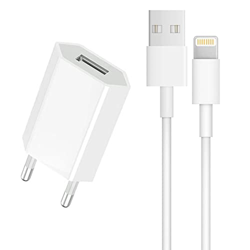 5V 1A Ladegerät Ersatz für i Phone, Ladekabel mit Netzteil Kompatibel mit i Phone 11 Pro Max Xr X Xs Max 8 8 Plus 7 7 Plus 6 6s 6s Plus Se 5s Ladeadapter von TL-JIYPU