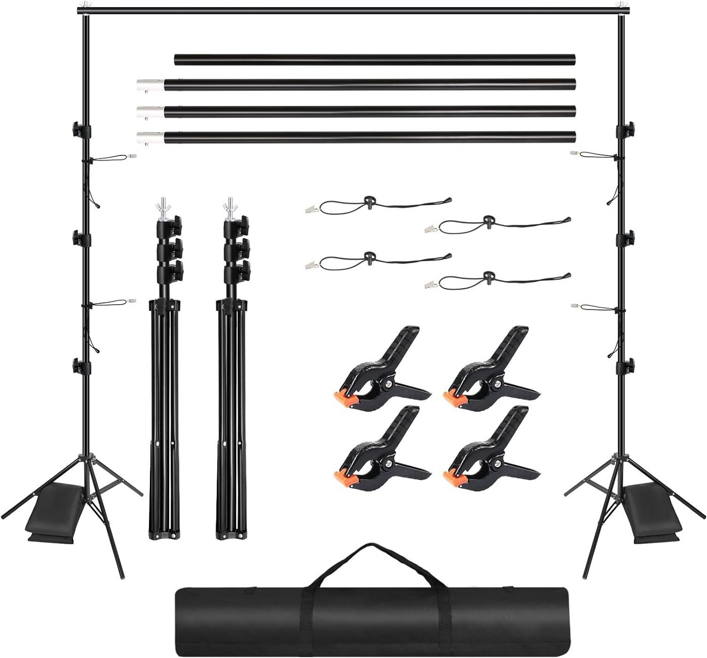 TLGREEN Hintergrund Ständer, Verstellbarer Hintergrundsystem 2,6 x 3 m Blitzgerät von TLGREEN