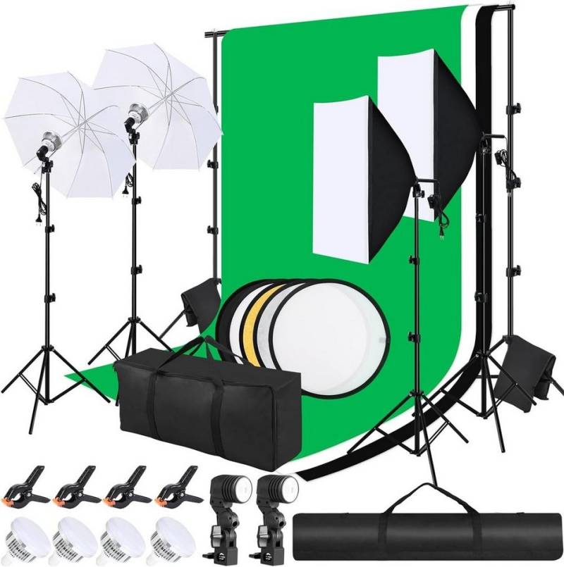 TLGREEN Softbox Set, LED Softboxen Profi Fotostudio Set Studio-Stativ-Blitz von TLGREEN