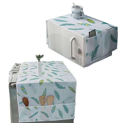 Multifunktionale Kühlschrankabdeckung, Staubschutzhülle for Kühlschrank und Mikrowelle, 2 Stück, wasserdichtes Kühlschranktuch, dekorative Abdeckung for Küchengeräte mit seitlicher Aufbewahrungstasche Multifunktionale Kühlschrankabdeckung, Staubschutzhülle for Kühlschrank und Mikrowelle, 2 Stück, wasserdichtes Kühlschranktuch, dekorative Abdeckung for Küchengeräte mit seitlicher Aufbewahrungstasche von TLTLT