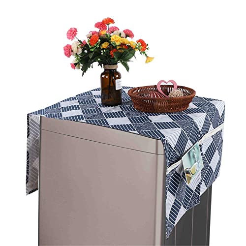 Multifunktionale Kühlschrankabdeckung, staubdichte Kühlschrankabdeckung, Mehrzweck-Waschmaschinenabdeckung aus Baumwolle und Leinen, kariert, Haushaltskühlschrank-Staubschutz, 55 x 20 Zoll Multifunktionale Kühlschrankabdeckung, staubdichte Kühlschrankabdeckung, Mehrzweck-Waschmaschinenabdeckung aus Baumwolle und Leinen, kariert, Haushaltskühlschrank-Staubschutz, 55 x 20 Zoll von TLTLT