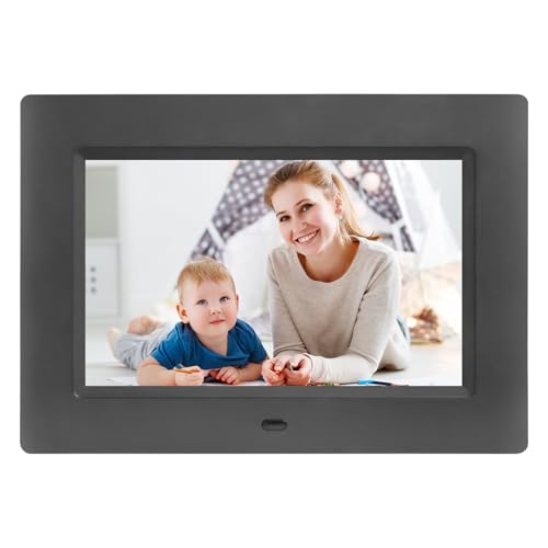 Digitaler Bilderrahmen 7 Zoll Bildschirm Elektronischer Fotorahmen mit Fernbedienung (Non WiFi) Musik/Video/Kalender/Uhrfunktion, unterstützt USB/SD-Karte von TMCC