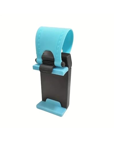 TMERIC Handyhalter Auto Universal Auto Lenkrad Telefon Halter Haken Halterung Navigation Handy Halterung Unterstützung Für iPhone Für Xiaomies Für Samsung Autohalterung Handy (Color : -03-Blue) von TMERIC
