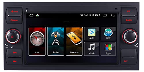 Double Din Auto Stereo Android 11 Headunit DAB Radio GPS Sat NAV WiFi Bluetooth BT Stereo for Ford Fiesta 2005 Kuga 2008-2011 S-Max 2007-2009 AM FM Radio Auto GPS 7 Zoll (Schwarz) von TMOTEC