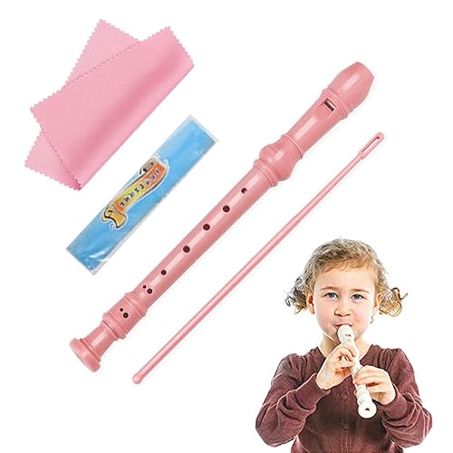 Blockflöte,Soprano Recorder,Blockflöte Diskant Sopranblockflöte,Blockflöte für Kinder& Anfänger,Blockflöten-Instrument,Mit 1 Reinigungstuch,Geeignet für Kinder,Schüler und Einsteiger,Rosa von TMRBBesty