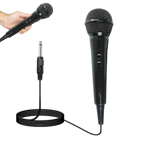 Dynamisches Mikrofon, dynamisches Mikrofon, Mikrofon, Karaoke-Mikrofon, kommt mit einem Kabel von 3 Metern und einer 6,3 mm Klinke, für Outdoor-Shows, Heim-Karaoke, Songaufnahme von TMRBBesty