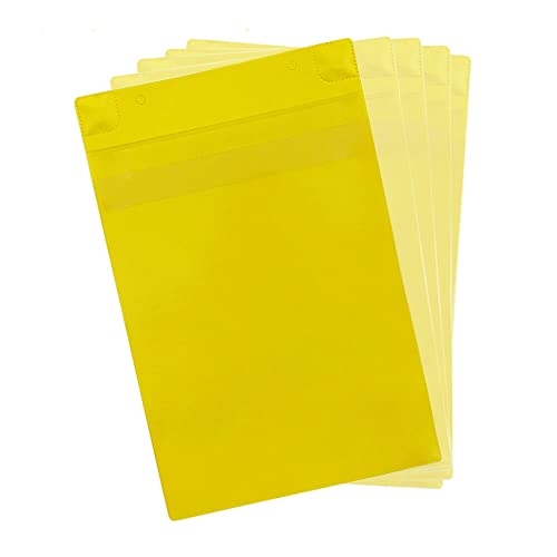 TMS PRO SHOP 50 Magnettaschen zur Dokumentaufbewahrung (DIN A4), gelb, mit Schutzklappe aus Kunststoff, Magnet-Folie, Art.-Nr. 170104 von TMS Pro Shop