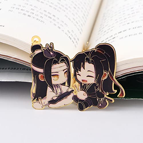 TMSITE Mo Dao Zu Shi Lesezeichen, Metall LAN Wangji Wei Wuxian Anhänger Buchmarker, Wei Wuxian LAN Wangji Aushöhlendes Lesezeichen(D) von TMSITE