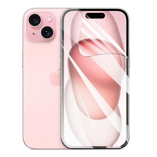 TMahhbid [2 Stück] Hydrogel Displayschutzfolie für iPhone 15 (6.10 inch), [Nicht Glas] Hydrogel Film Klar HD Weich TPU Schutzfolie [Hochempfindliche] von TMahhbid