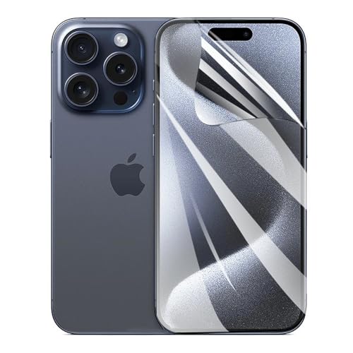 TMahhbid [2 Stück] Hydrogel Displayschutzfolie für iPhone 15 Pro (6.10 inch), [Nicht Glas] Hydrogel Film Klar HD Weich TPU Schutzfolie [Hochempfindliche] von TMahhbid