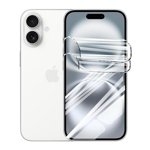 TMahhbid [2 Stück] Hydrogel Displayschutzfolie für iPhone 16 (6.1 Zoll), [Nicht Glas] Hydrogel Film Klar HD Weich TPU Schutzfolie [Hochempfindliche] von TMahhbid