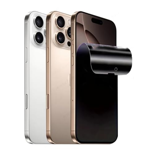 TMahhbid [2 Stück] Privacy Hydrogel Folie für iPhone 16 Pro Max (6.9 Zoll), Weiche Flexibel Anti-Peeping Displayschutzfolie HD TPU Film von TMahhbid