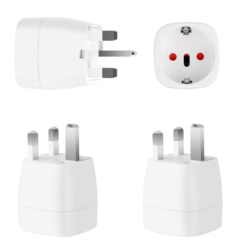 TNOMSNO Reiseadapter UK Adapter England Deutschland Stecker, 3 Pack UK Adapter, Steckdosenadapter England, Reisestecker Typ G Steckdose für EU zu England/Schottland/Irland/Dubai/Maldives TNOMSNO Reiseadapter UK Adapter England Deutschland Stecker, 3 Pack UK Adapter, Steckdosenadapter England, Reisestecker Typ G Steckdose für EU zu England/Schottland/Irland/Dubai/Maldives von TNOMSNO