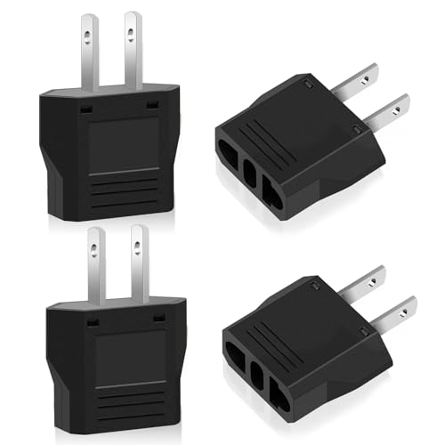 TNOMSNO Reiseadapter, 4 Stück US to EU Adapter, USA Adapter für Geräte mit USA-Netzteil, USA Netzadapter Adapterstecker Adapter zum 2 Pin Stecker Amerika/Kanada Konverter für Reisen Business Arbeit TNOMSNO Reiseadapter, 4 Stück US to EU Adapter, USA Adapter für Geräte mit USA-Netzteil, USA Netzadapter Adapterstecker Adapter zum 2 Pin Stecker Amerika/Kanada Konverter für Reisen Business Arbeit von TNOMSNO